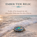 Ember Tide Relic – Fossilized Seashell Opal Ring