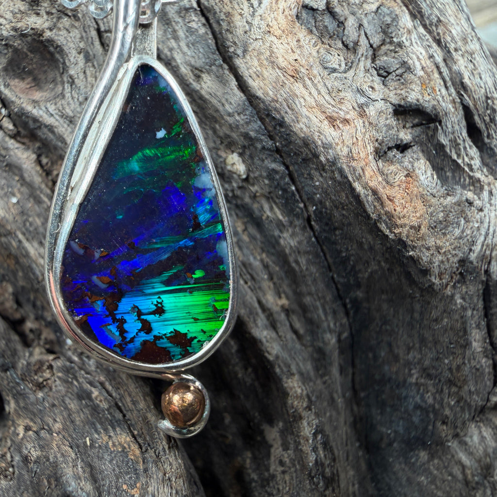 buy Electric Reef Australian Boulder Opal Pendant
