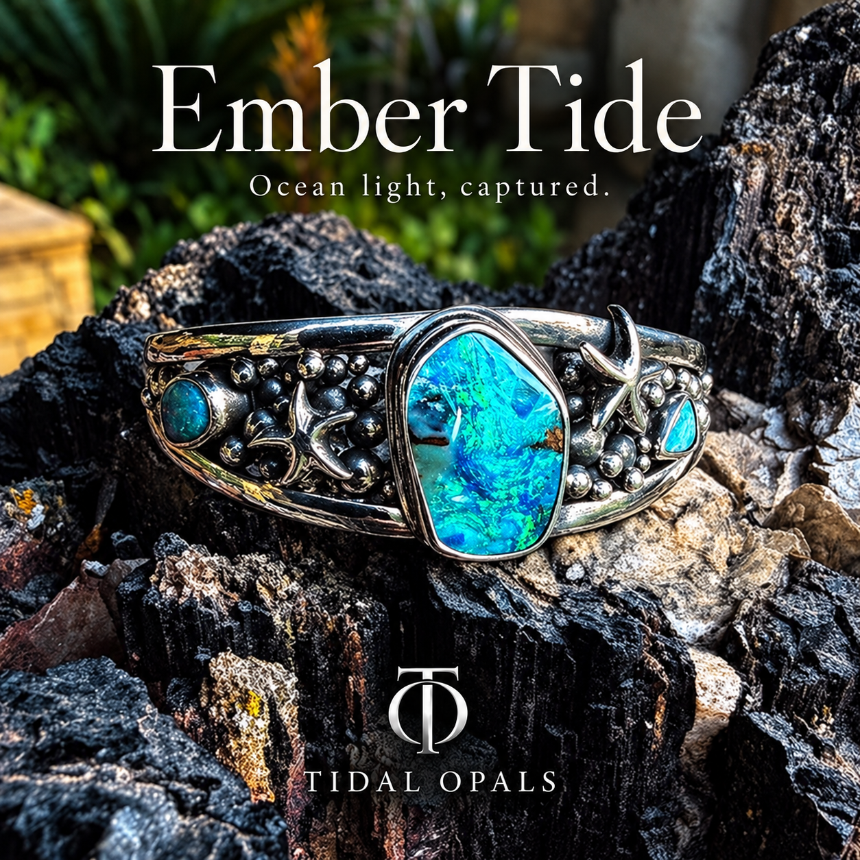 Ember Tide Australian Boulder Opal Cuff Bracelet
