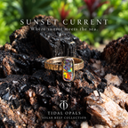 Sunset Current — 14K Gold Boulder Opal Ring