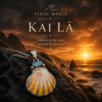 Kai Lā Sunrise Shell and Fire Boulder Opal Pendant