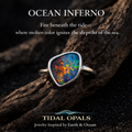 Ocean Inferno Australian Boulder Opal Ring