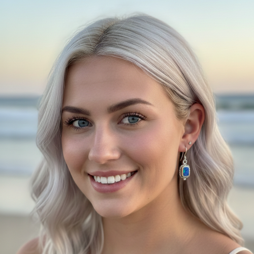 Blue Green Australian Boulder Opal + White Topaz Earrings