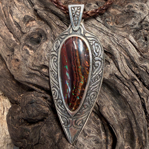 Tidal Koru Relic Boulder Opal Pendant