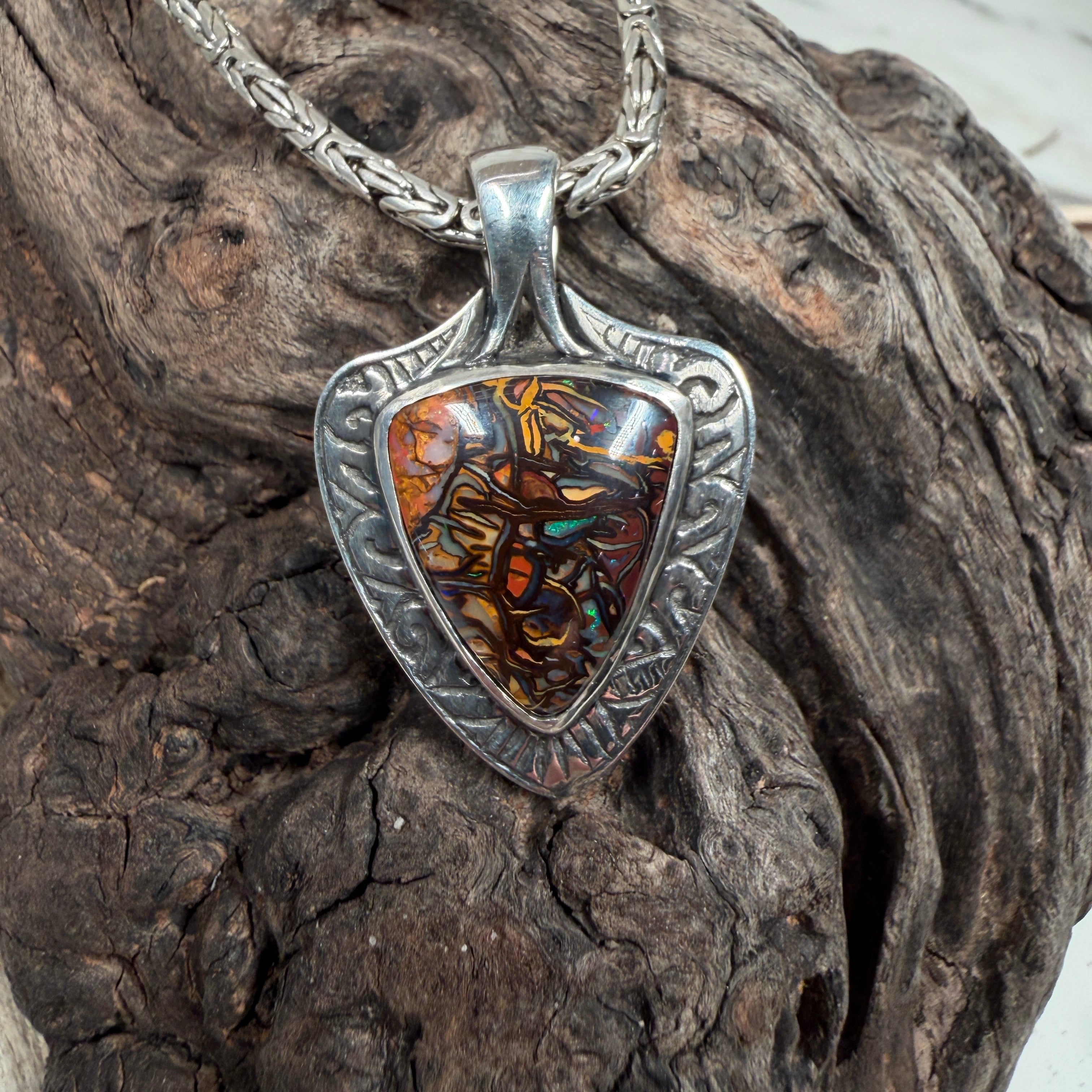 Shipwreck Relic Boulder Opal Pendant
