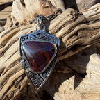 Ember War Relic Australian Boulder Opal pendant handcrafted in sterling silver by TIDAL OPALS.