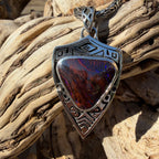 Ember War Relic Australian Boulder Opal pendant handcrafted in sterling silver by TIDAL OPALS.