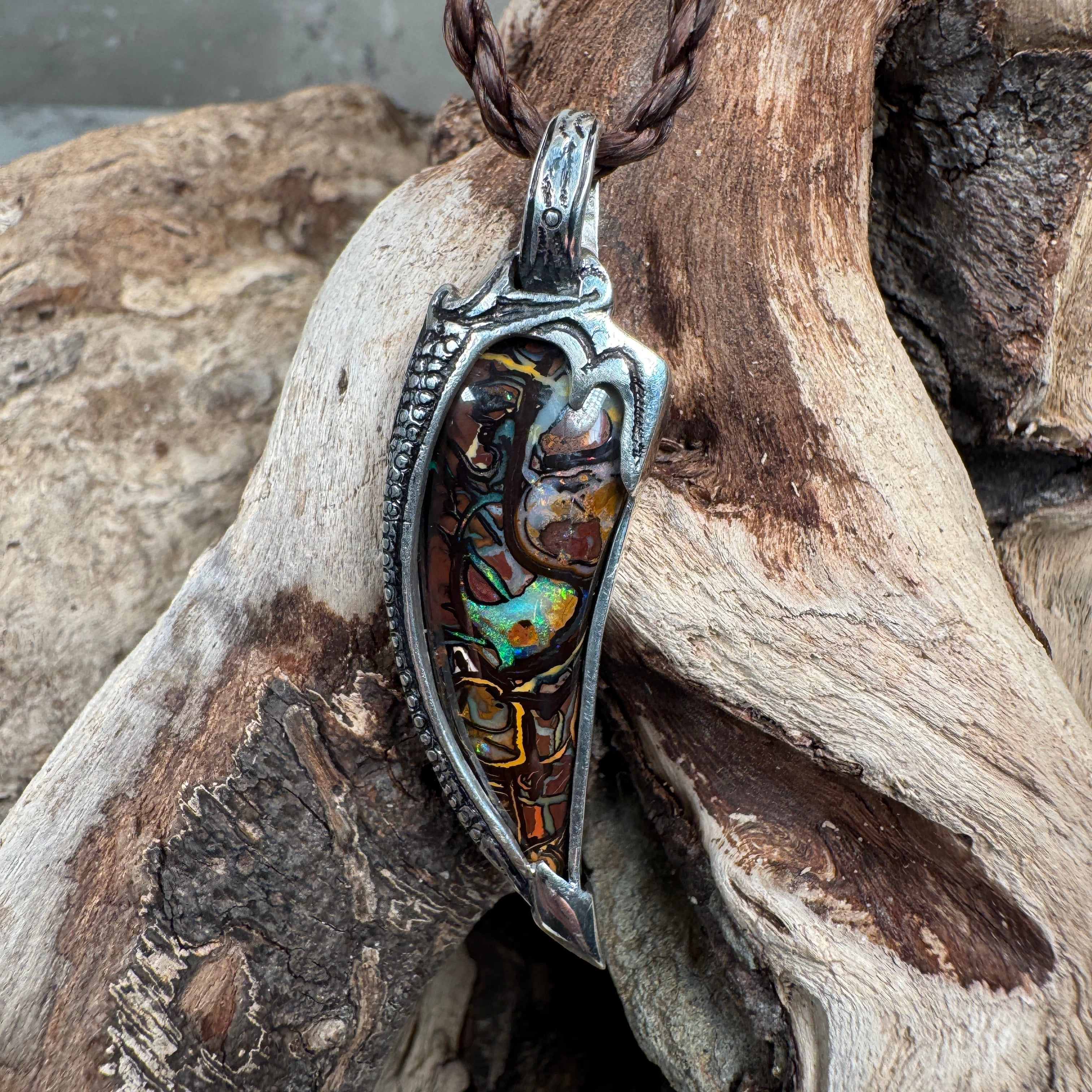 Wayfinder Relic Tidal Spear Boulder Opal Pendant