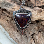 Ember War Relic Australian Boulder Opal pendant handcrafted in sterling silver by TIDAL OPALS.