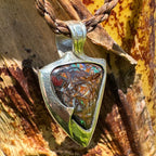 unique Australian opal pendant with emerald vein design jewelry