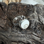 Shiva Shell Ring with Silver Bead Accents
