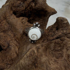 Shiva Shell Ring with Silver Bead Accents