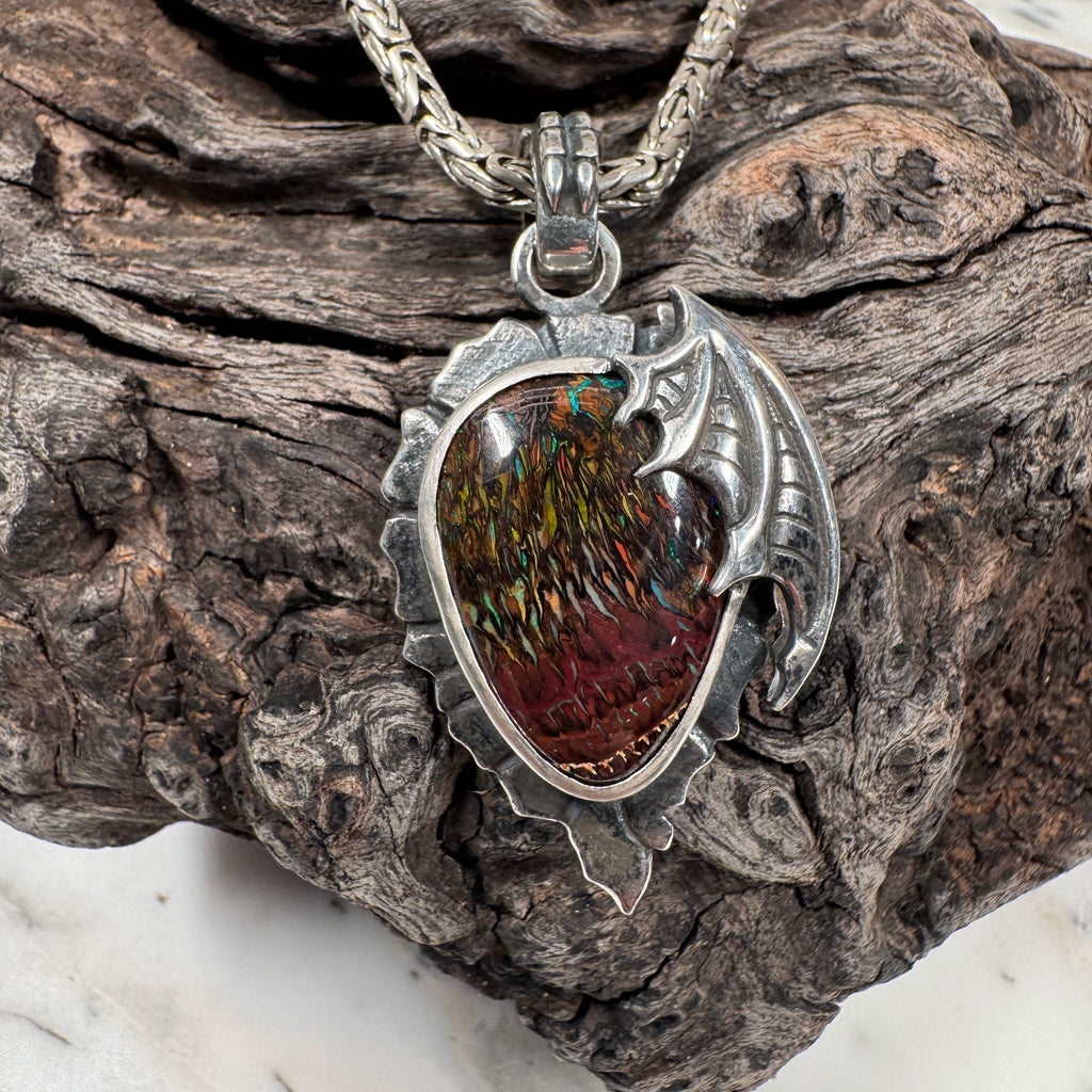 Dragon Tide Relic Boulder Opal Pendant