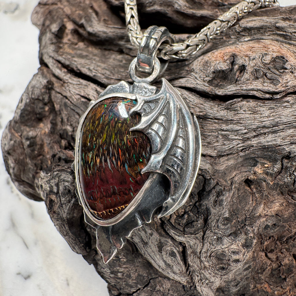 Dragon Tide Relic Boulder Opal Pendant