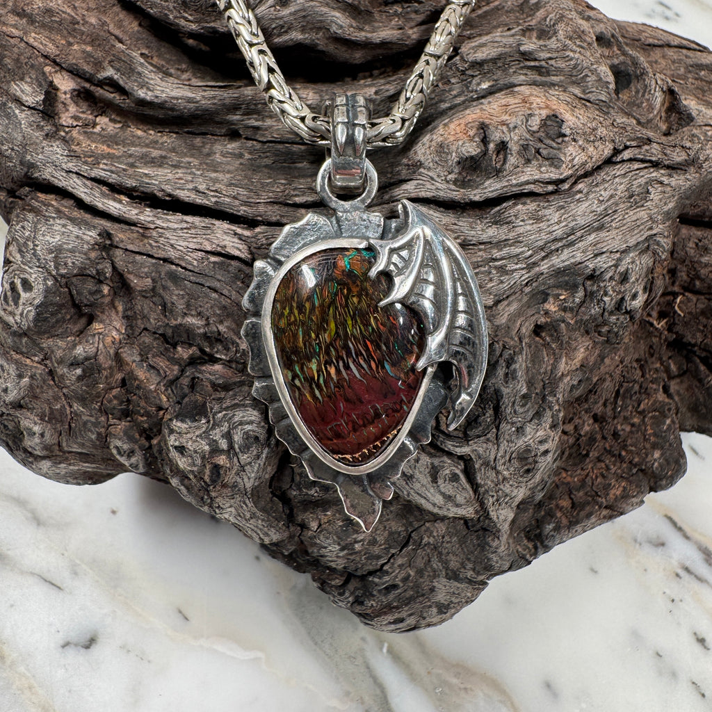 Dragon Tide Relic Boulder Opal Pendant