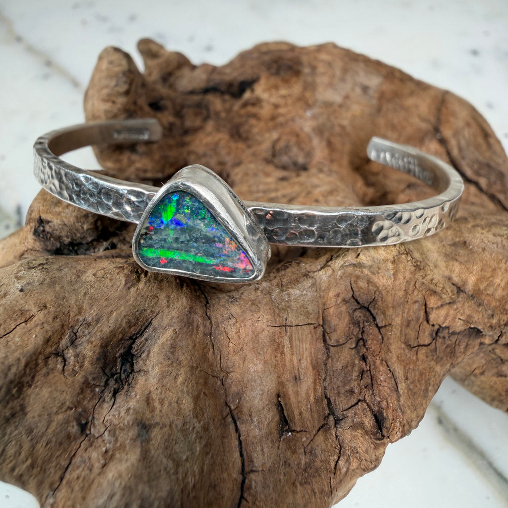 Ocean Fire Boulder Cuff  - Tidal opal