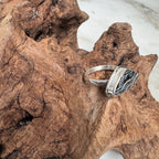 Tidal Current Abalone Shell Ring set in Sterling Silver