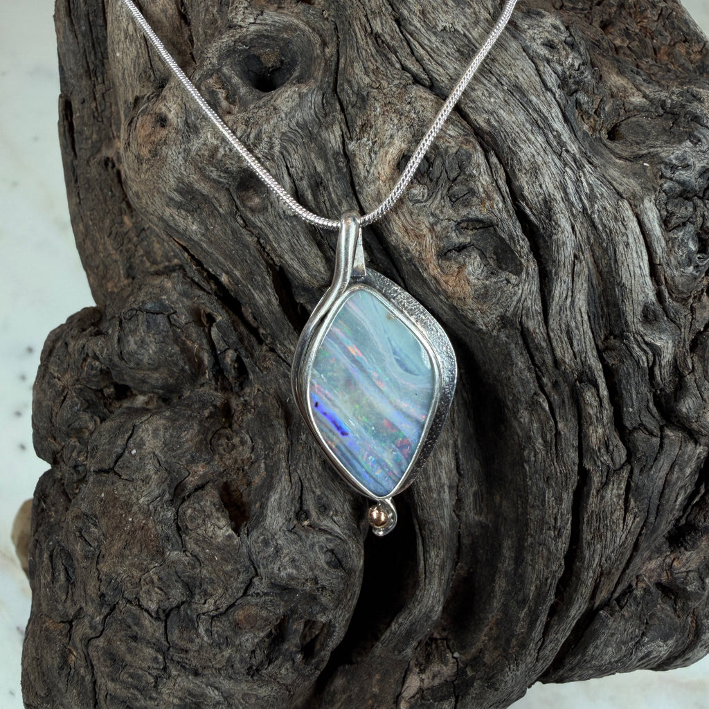 Ocean Veil Boulder Opal Pendant