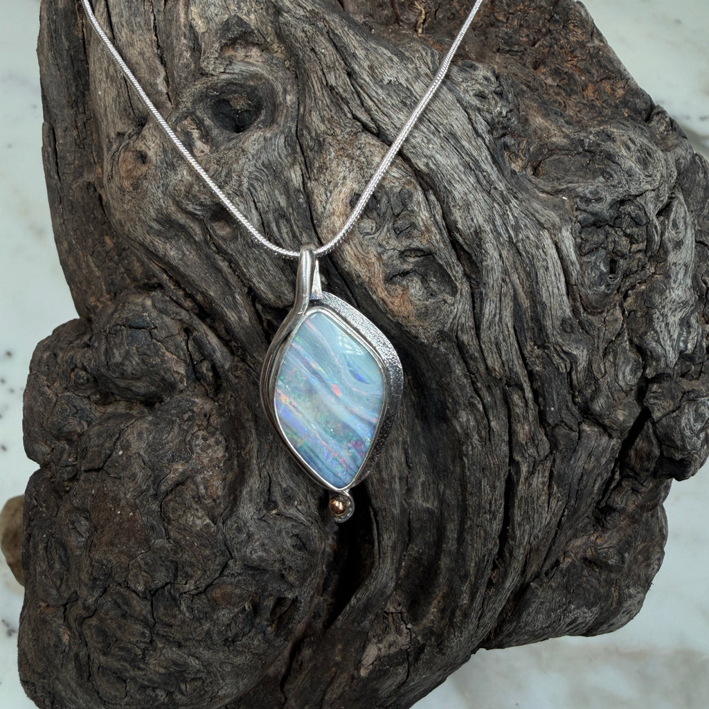Ocean Veil Boulder Opal Pendant