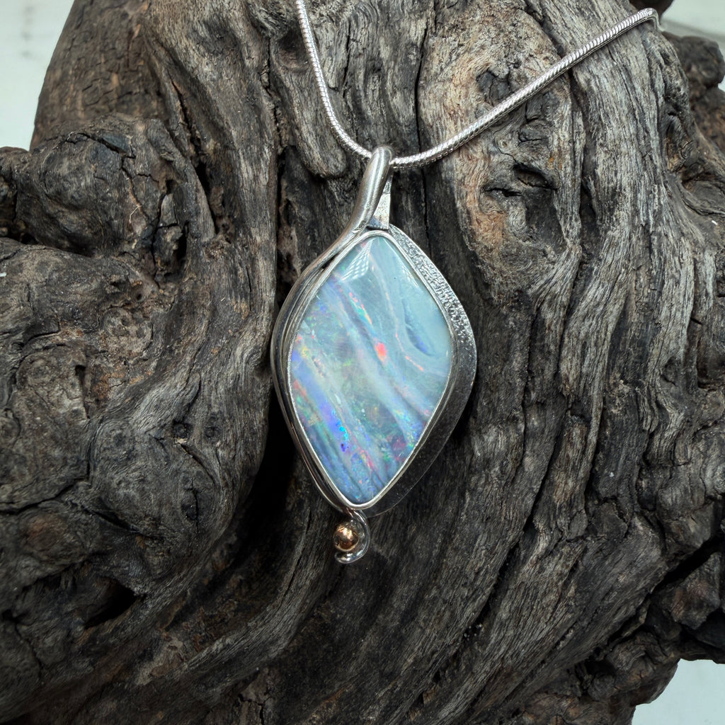 Ocean Veil Boulder Opal Pendant