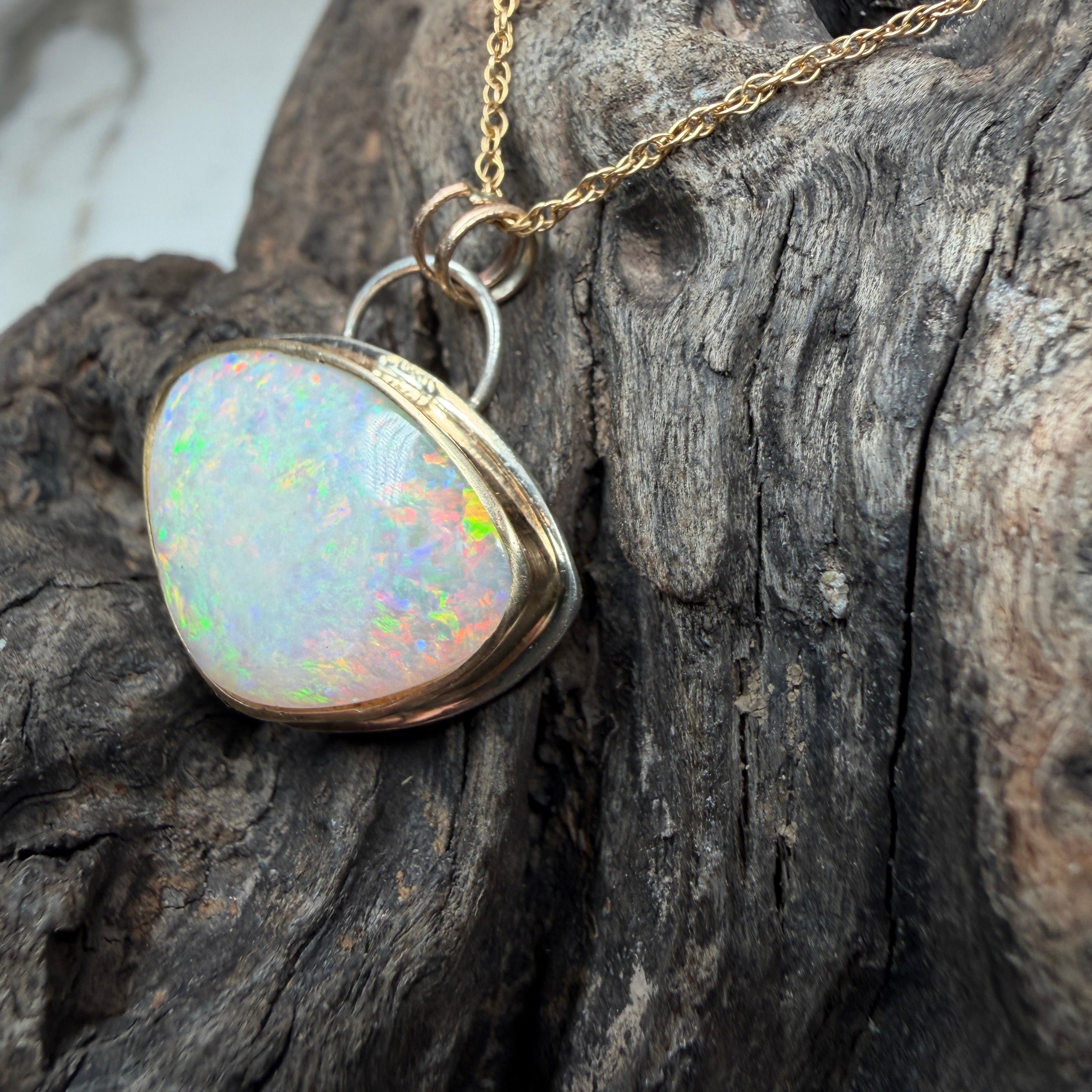 Prism Tide Relic Coober Pedy Crystal Opal Pendant