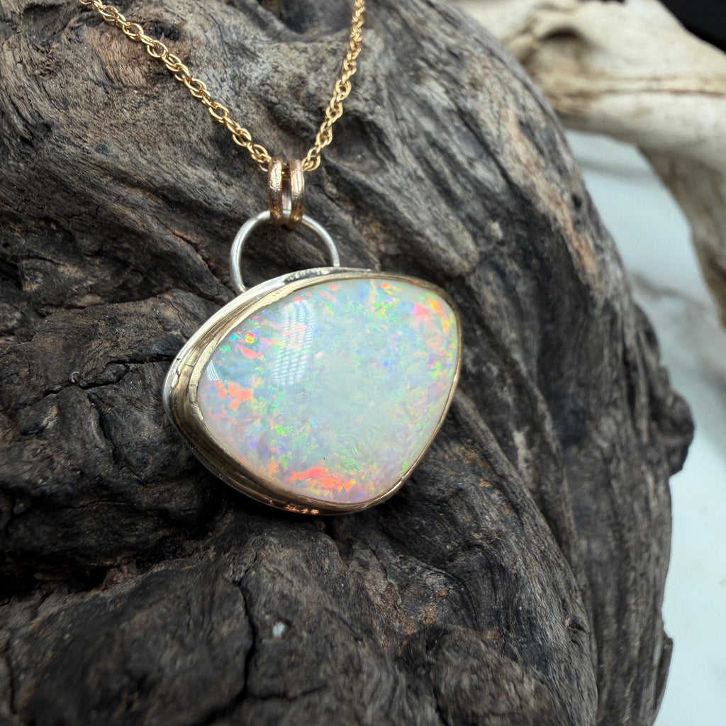 Prism Tide Relic Coober Pedy Crystal Opal Pendant