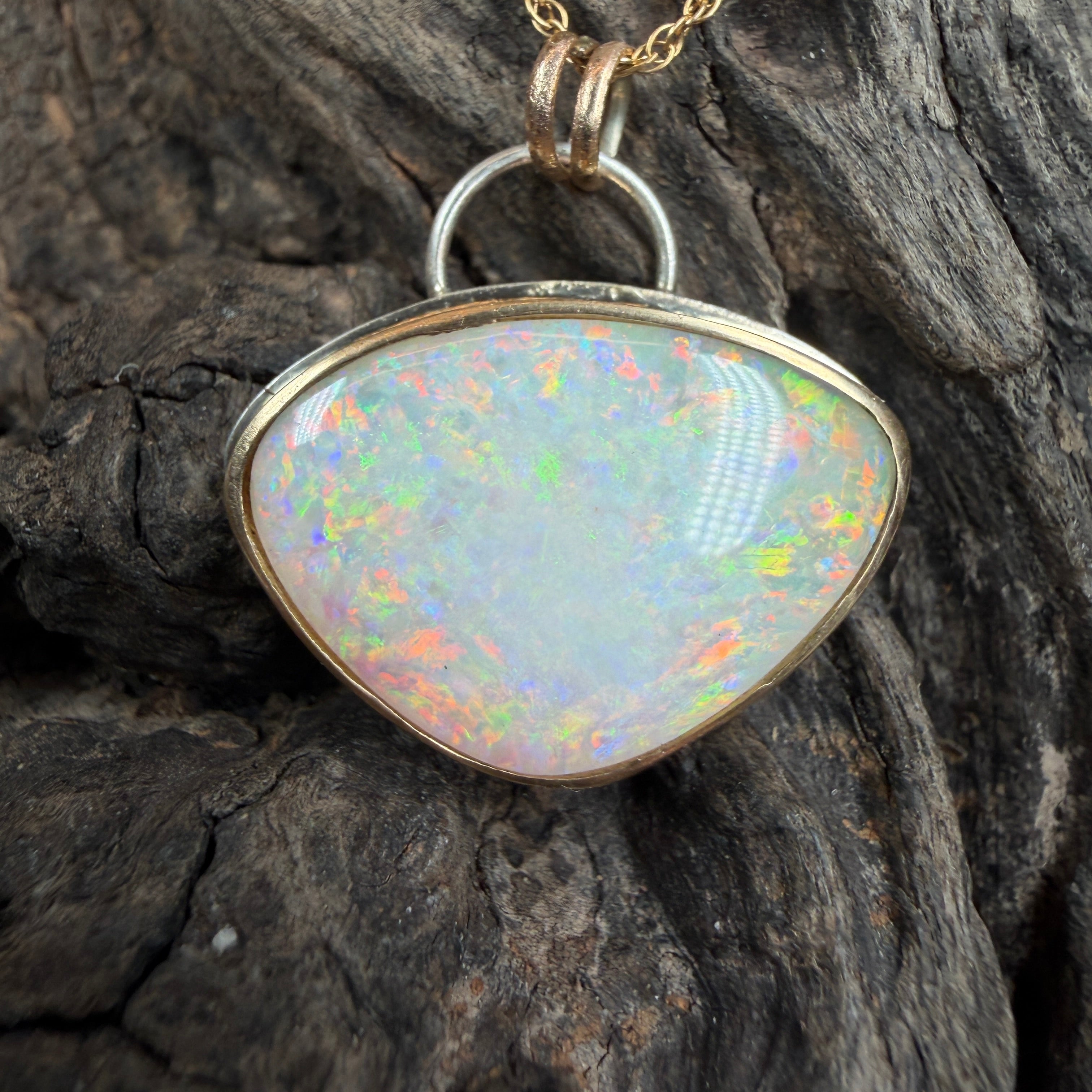 Prism Tide Relic Coober Pedy Crystal Opal Pendant