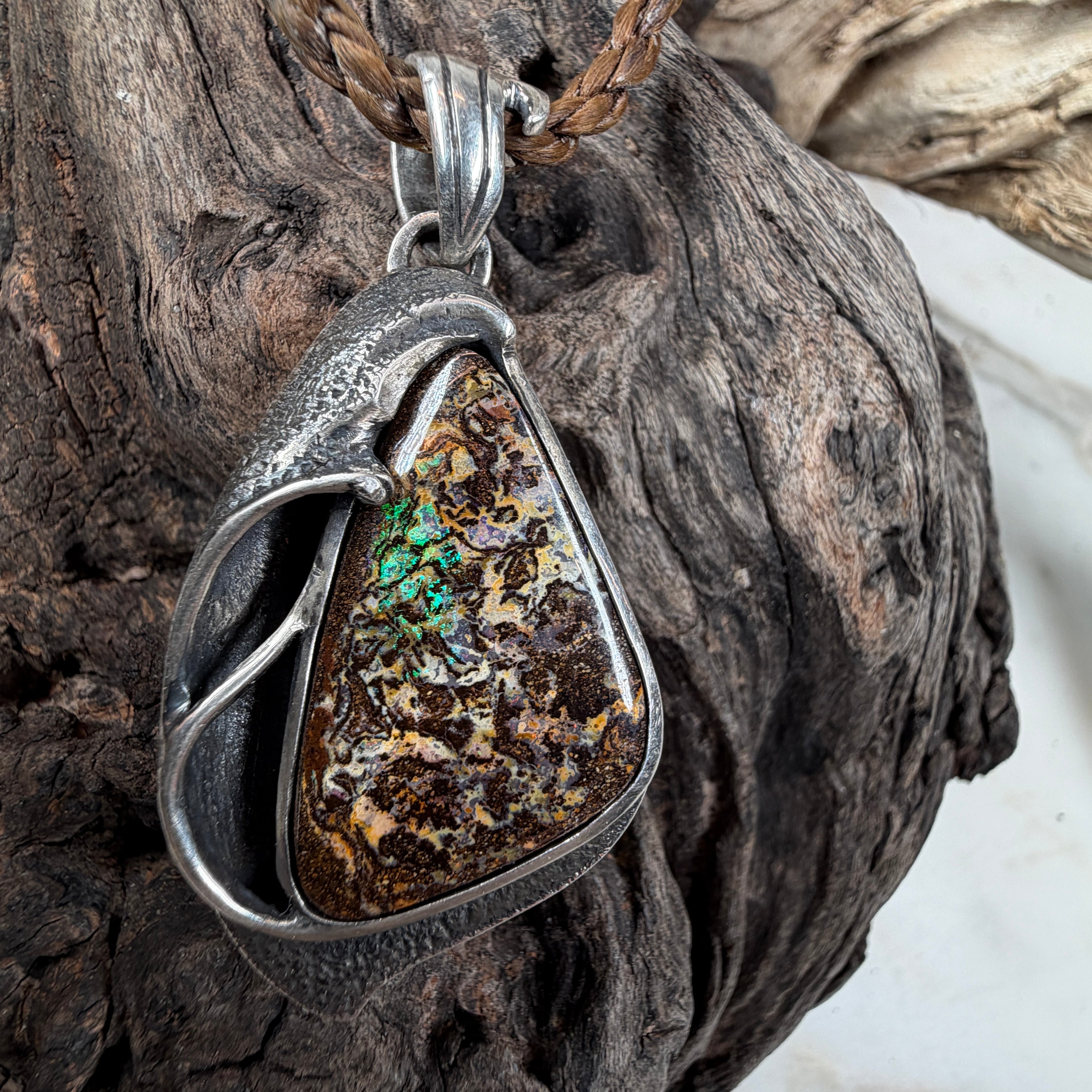 Tidal Break Relic Boulder Opal Pendant