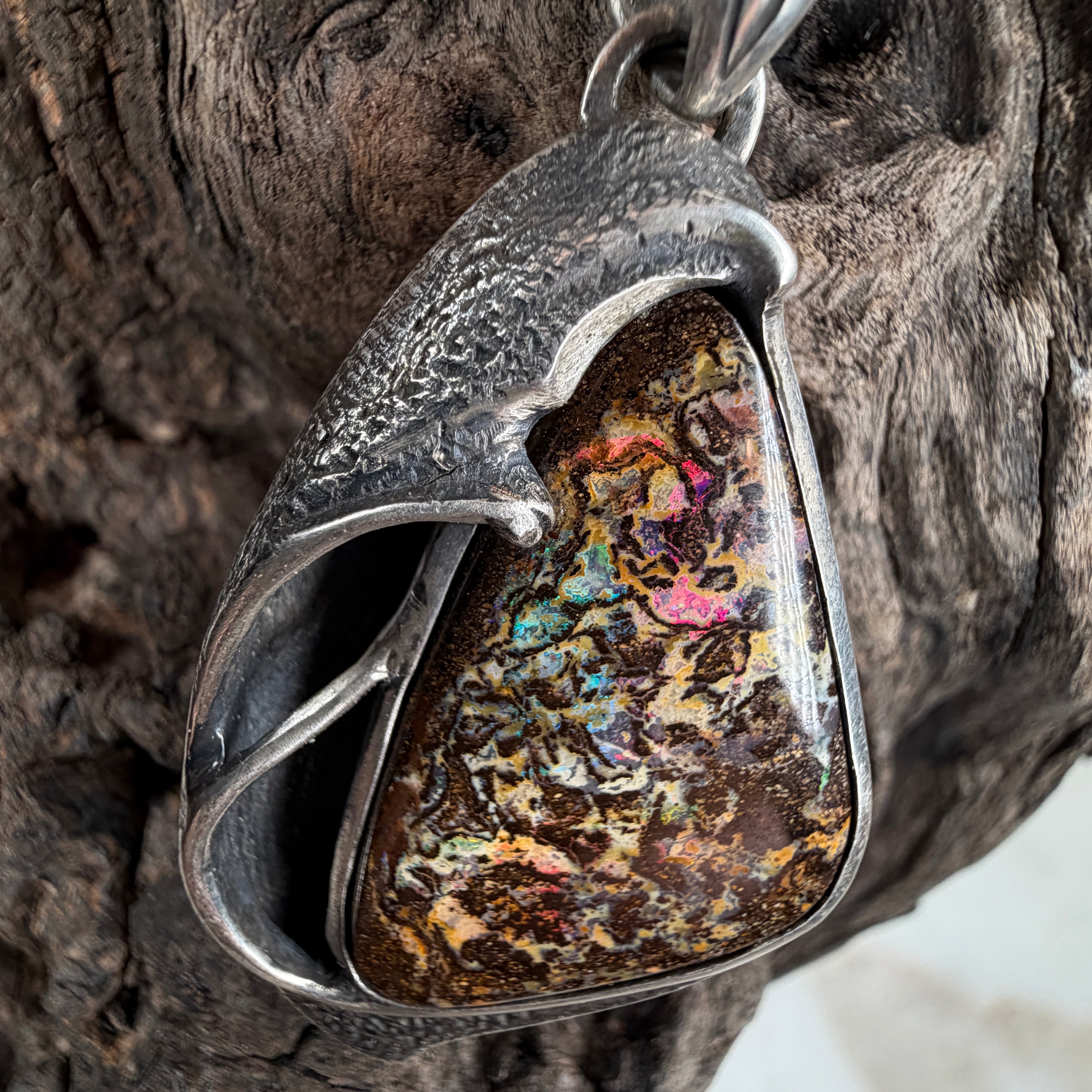 Tidal Break Relic Boulder Opal Pendant