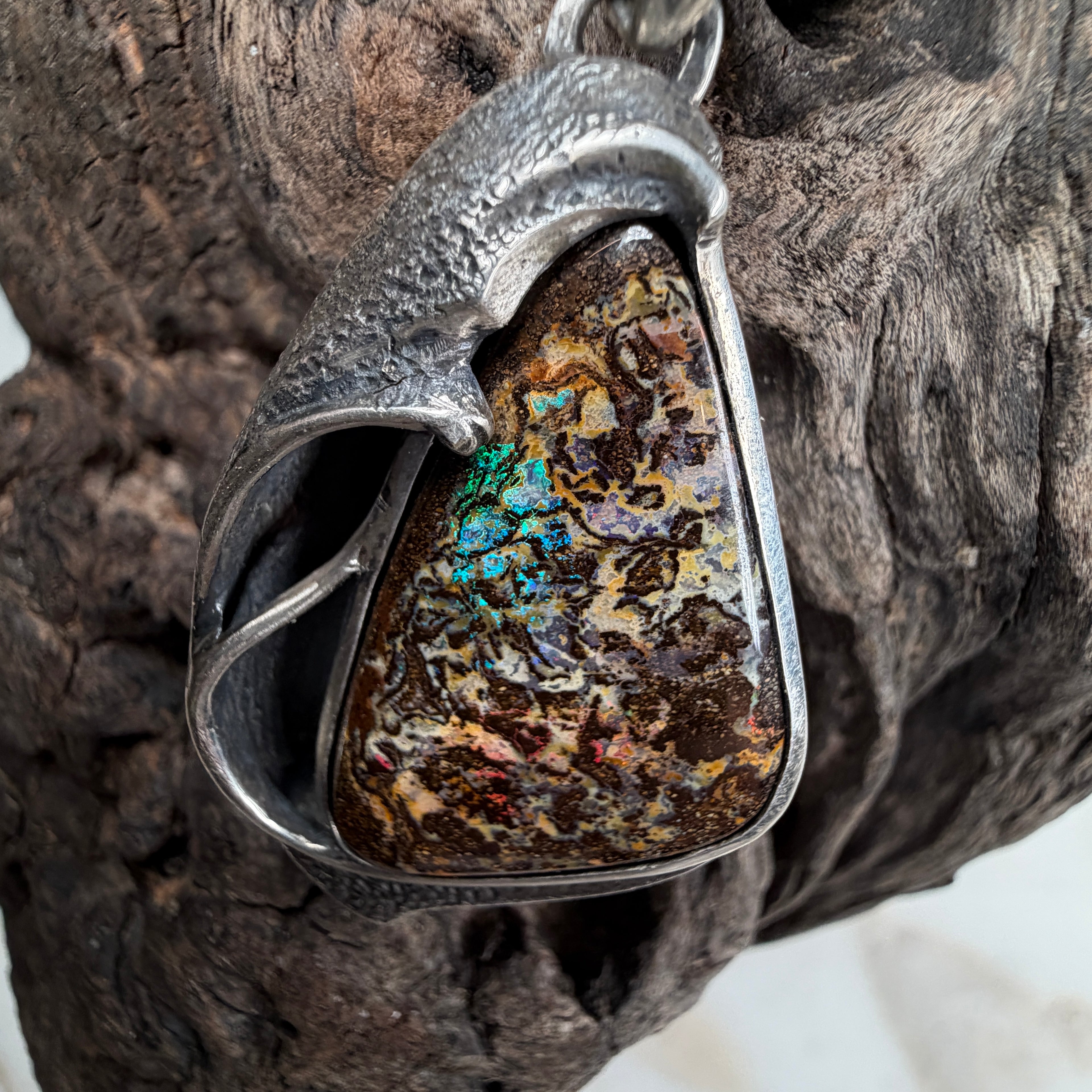 Tidal Break Relic Boulder Opal Pendant