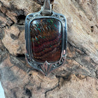 Ember Current – Australian Boulder Opal Shield Pendant