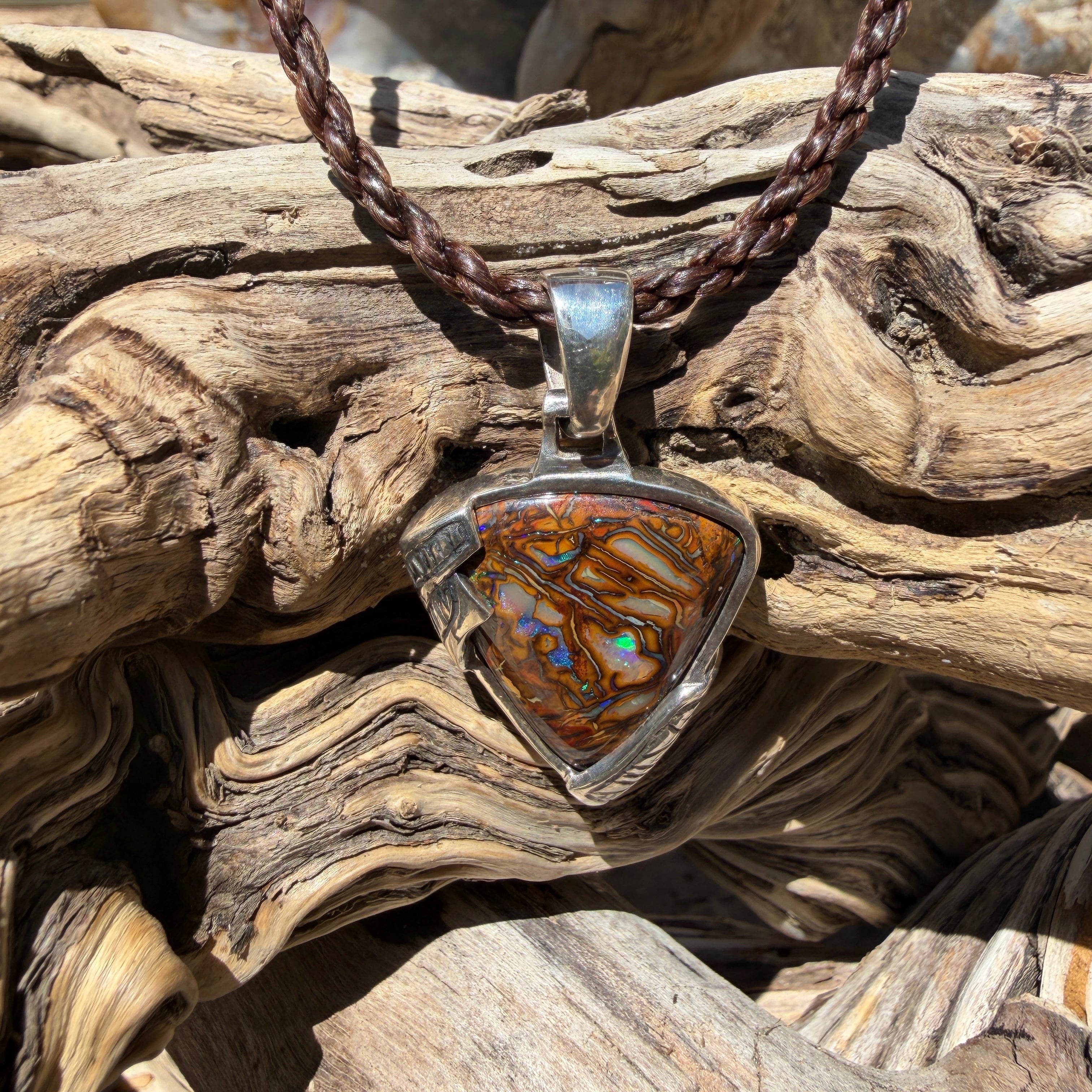 Tectonic Tide Relic Australian Boulder Opal Pendant