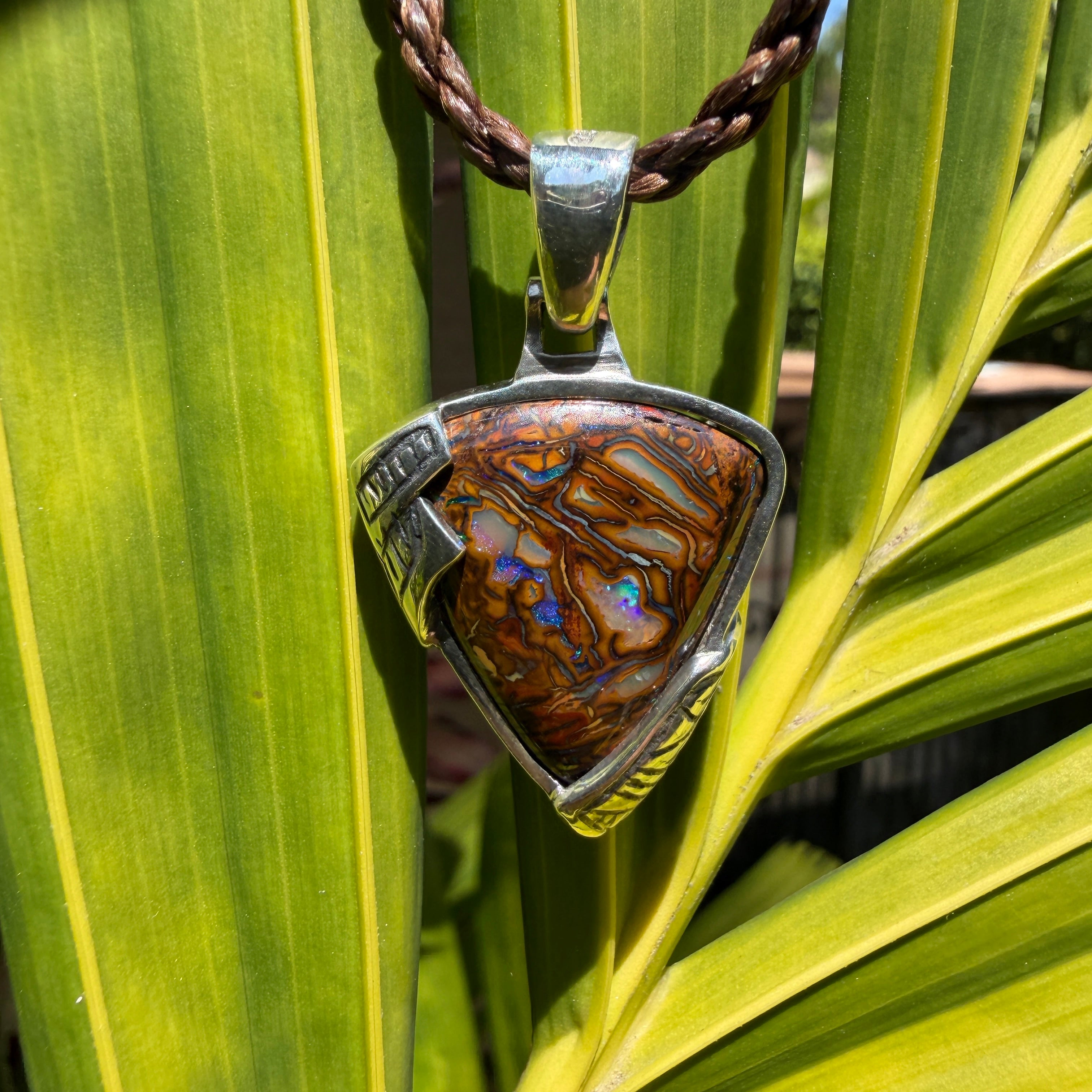Tectonic Tide Relic Australian Boulder Opal Pendant