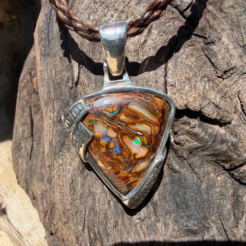 Tectonic Tide Relic Australian Boulder Opal Pendant