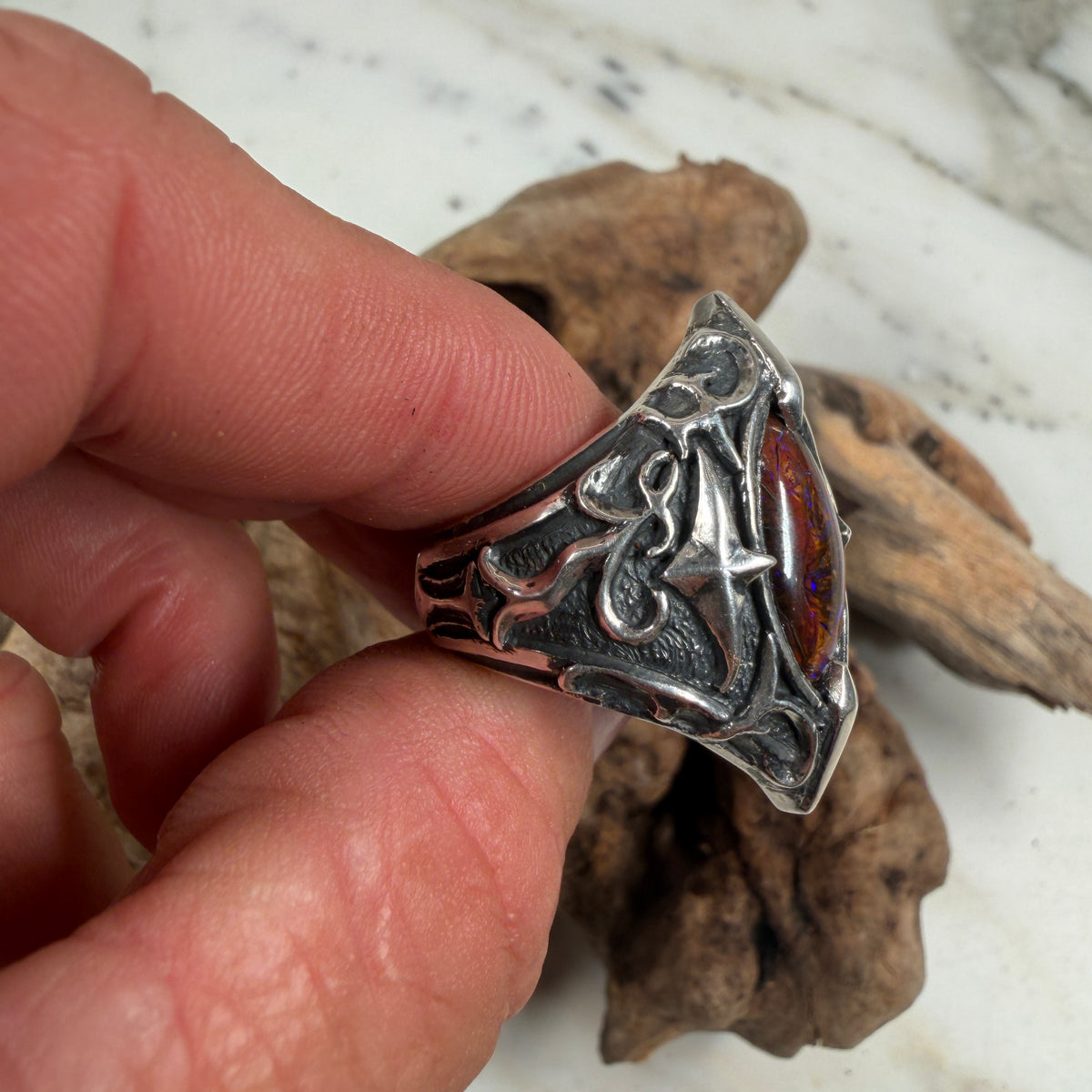 Guardian Relic Boulder Opal Ring — Size 10.5