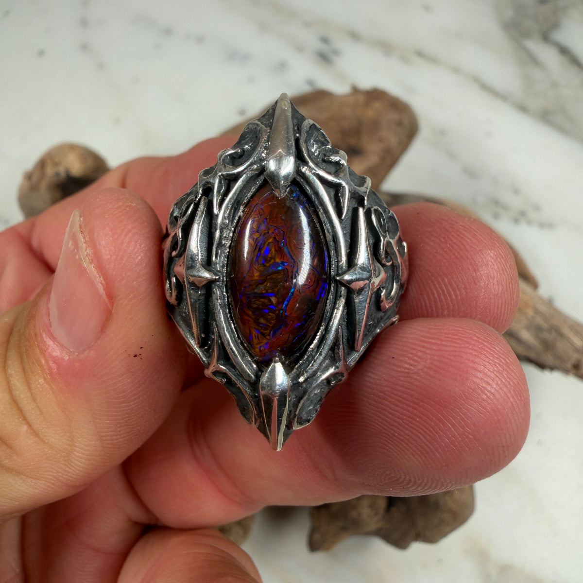 Guardian Relic Boulder Opal Ring — Size 10.5