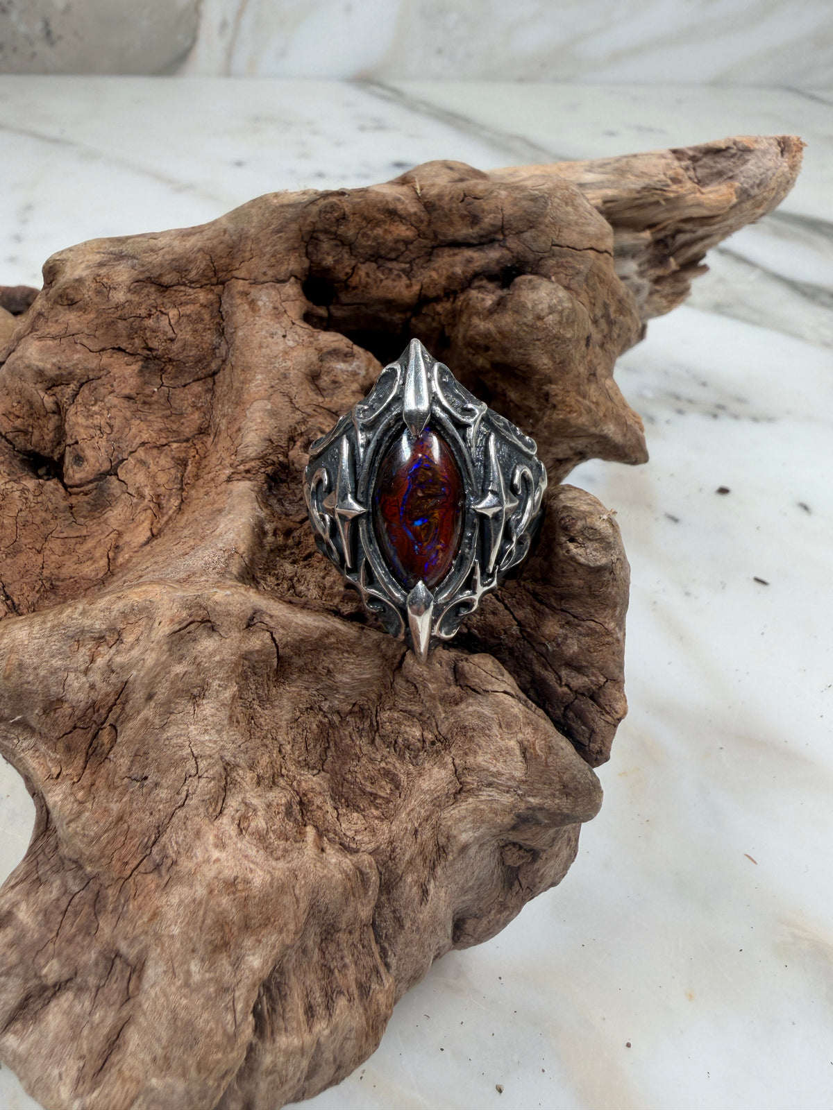 Guardian Relic Boulder Opal Ring — Size 10.5