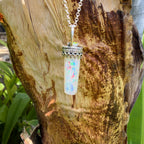 Eclipse Relic Belemnite Fossil with Lightning Ridge Opal Pendant