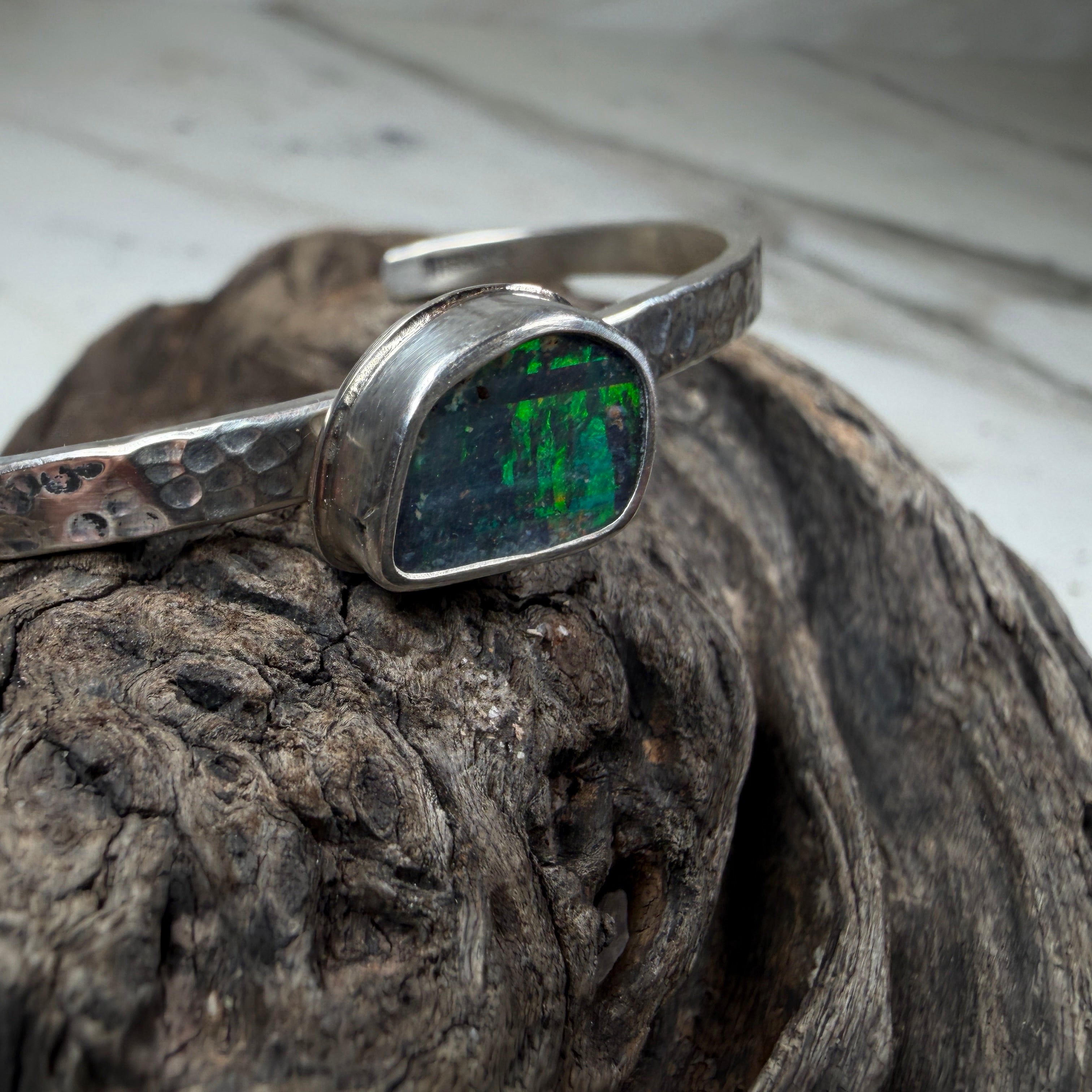 Riptide Australian Boulder Opal Cuff Bracelet