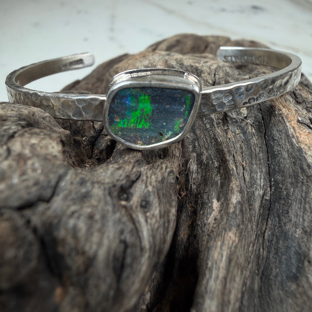 Riptide Australian Boulder Opal Cuff Bracelet