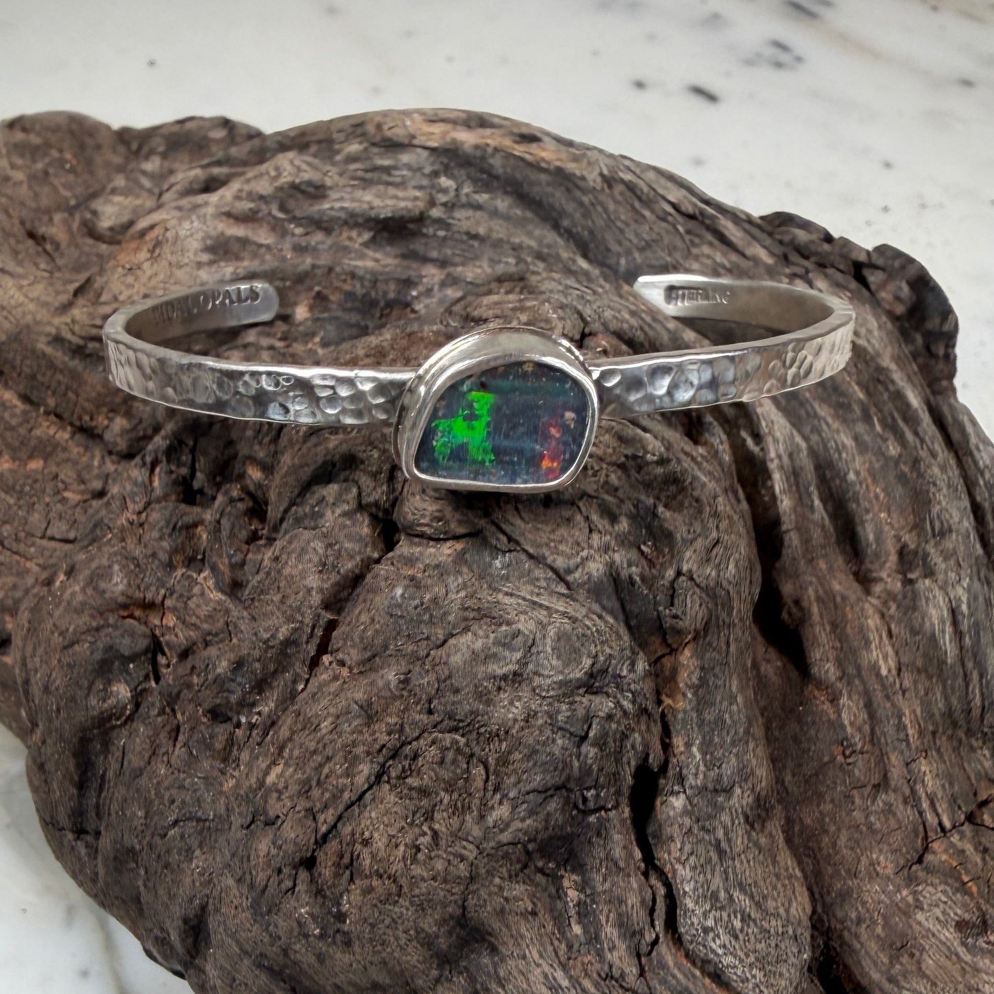Riptide Australian Boulder Opal Cuff Bracelet