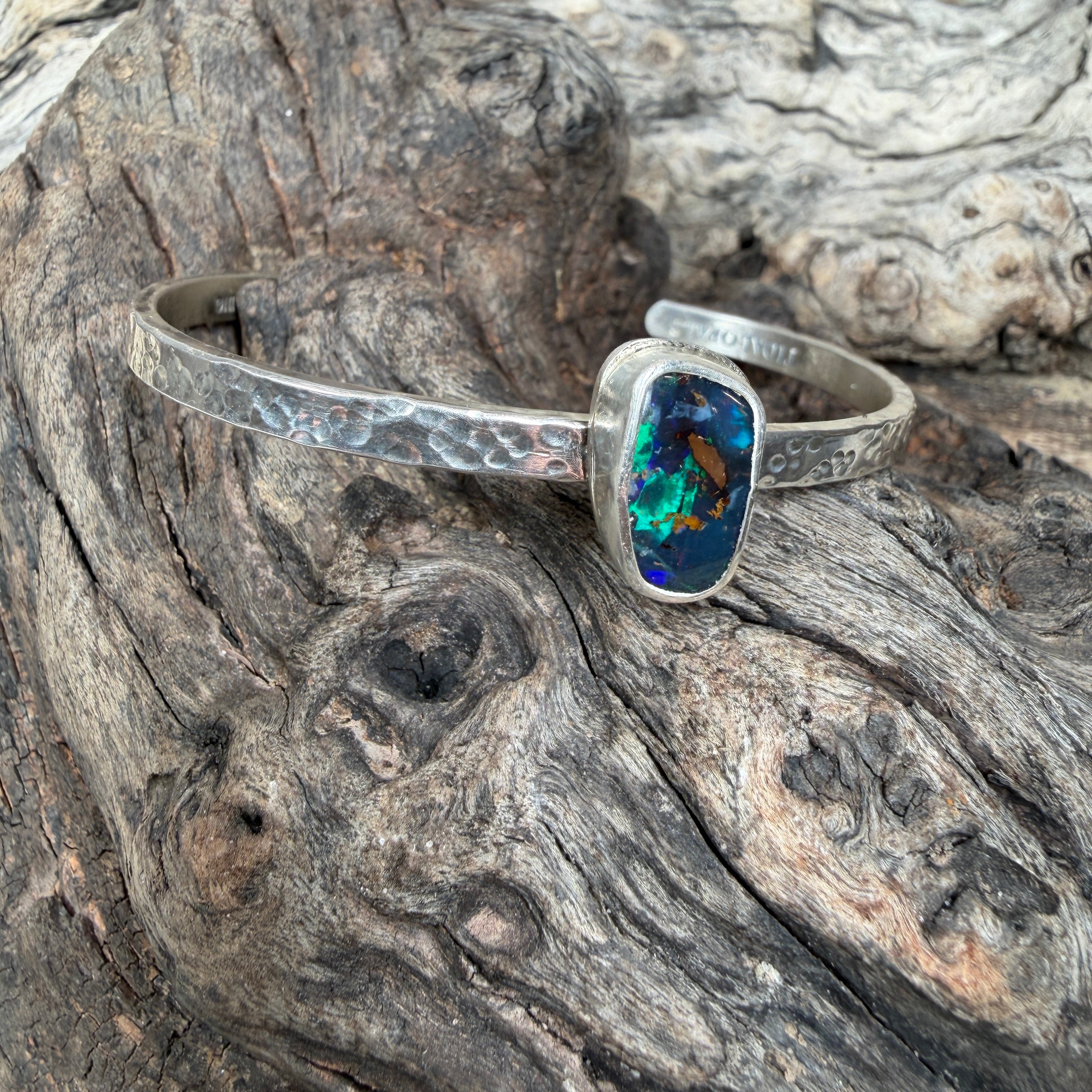 Neon Tide Boulder Opal Cuff Bracelet