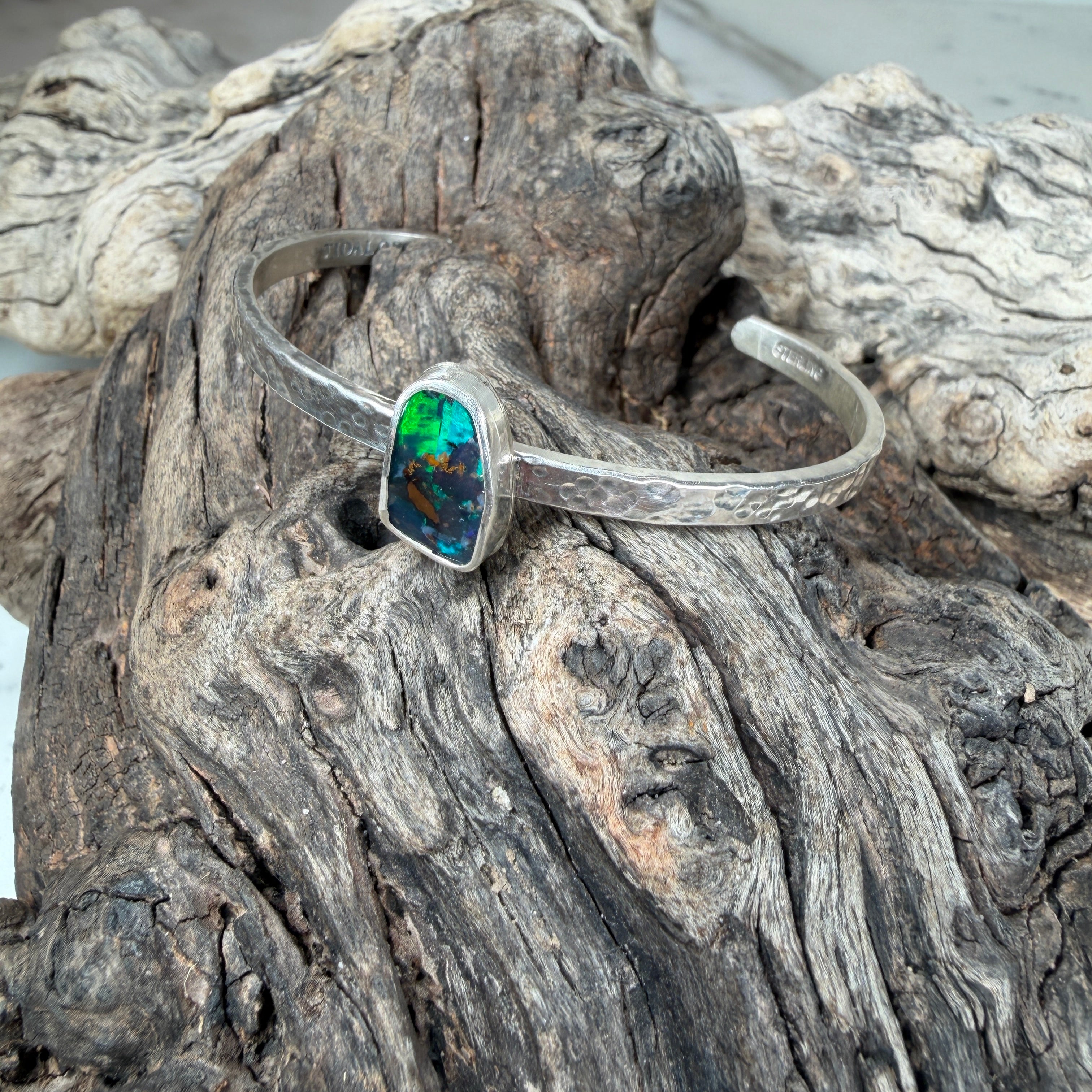 Neon Tide Boulder Opal Cuff Bracelet