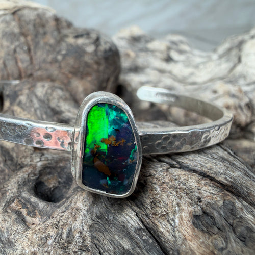 Neon Tide Boulder Opal Cuff Bracelet