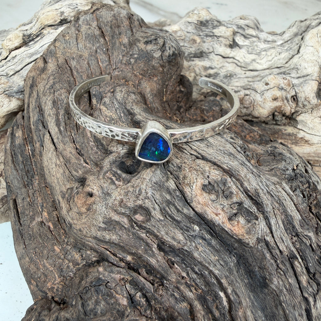 Aurora Depths Boulder Opal Cuff Bracelet