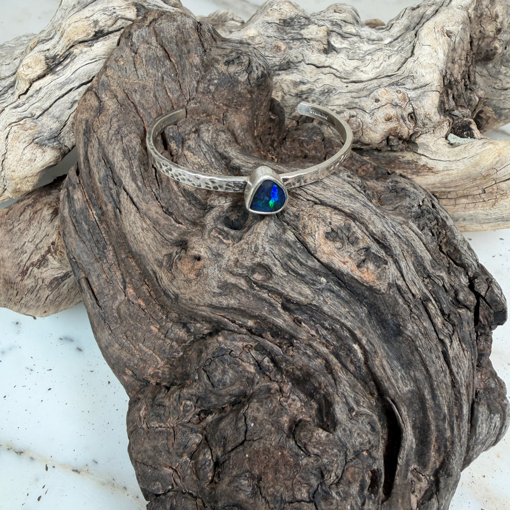 Aurora Depths Boulder Opal Cuff Bracelet