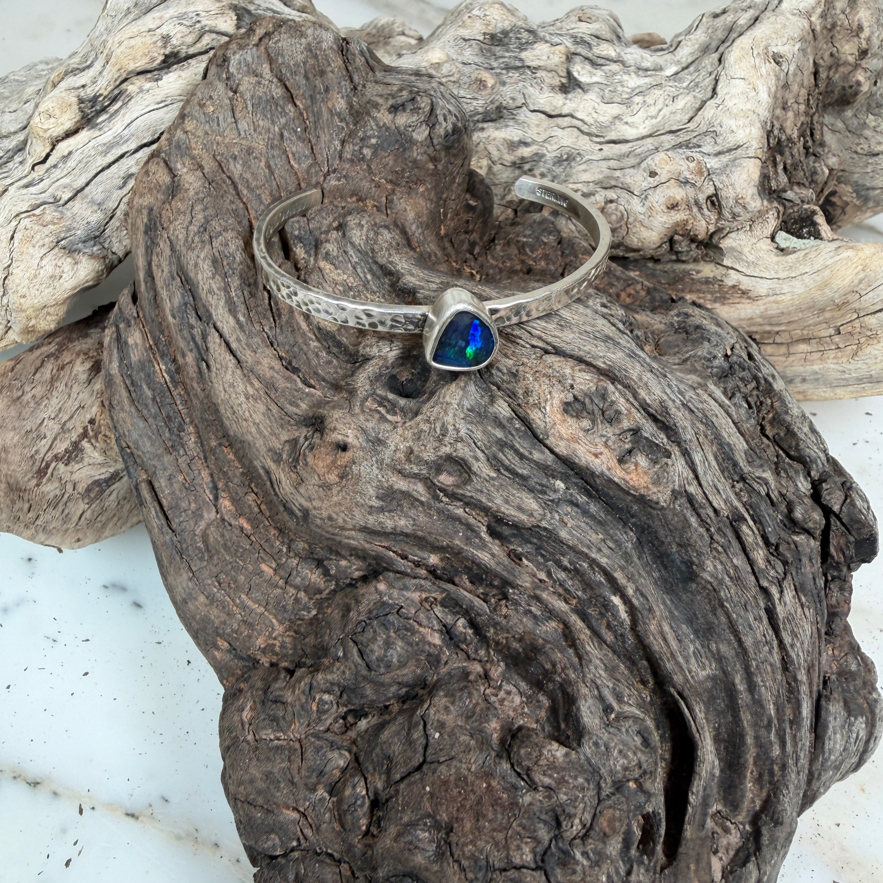 Aurora Depths Boulder Opal Cuff Bracelet