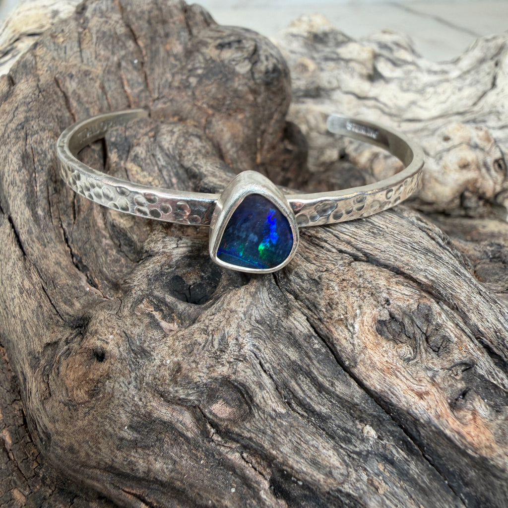 Aurora Depths Boulder Opal Cuff Bracelet