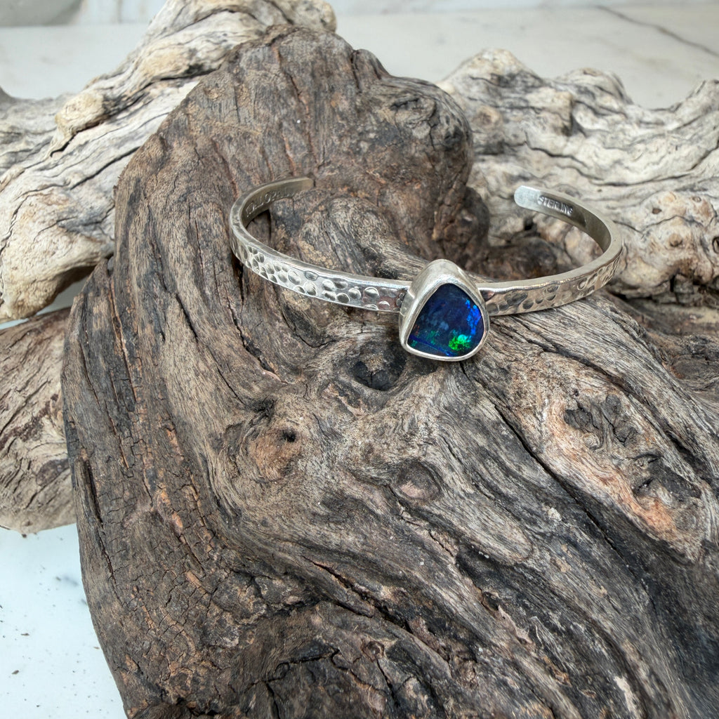 Aurora Depths Boulder Opal Cuff Bracelet