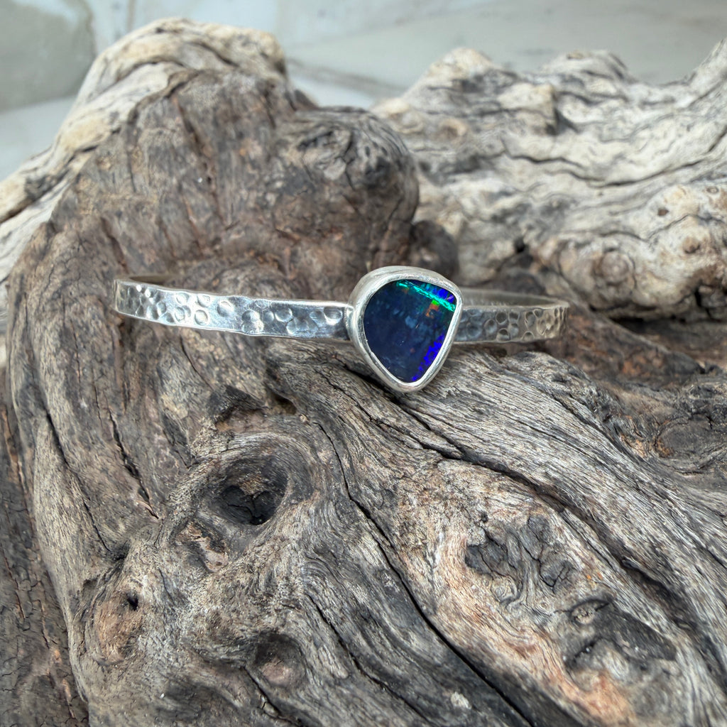 Aurora Depths Boulder Opal Cuff Bracelet